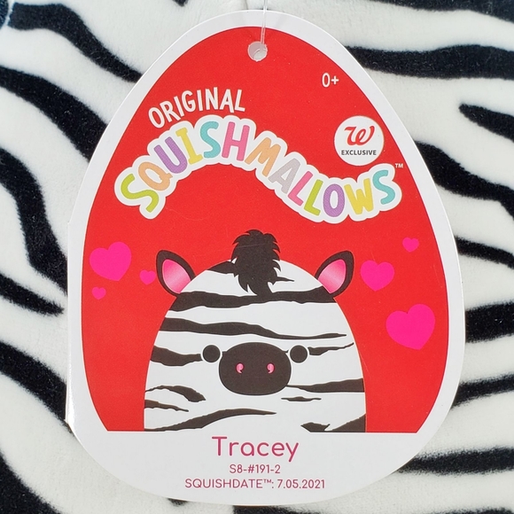 Squishmallow Tracey the Zebra 8" UltraSoft Stuffed Valentine's Day Plush NWT - Picture 10 of 12